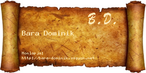 Bara Dominik névjegykártya